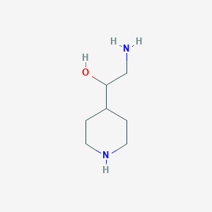 molecular formula C7H16N2O B12966191 2-Amino-1-(piperidin-4-yl)ethanol 