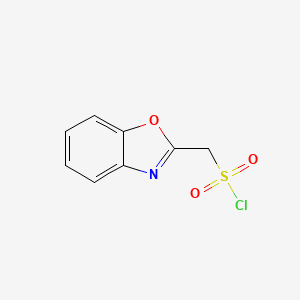 molecular formula C8H6ClNO3S B12966207 Benzo[d]oxazol-2-ylmethanesulfonyl chloride 