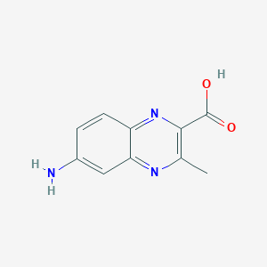 molecular formula C10H9N3O2 B12966333 6-Amino-3-methylquinoxaline-2-carboxylic acid 