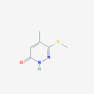 molecular formula C6H8N2OS B12966334 5-Methyl-6-(methylthio)pyridazin-3(2H)-one 