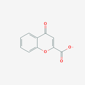 molecular formula C10H5O4- B12966374 4-Oxidanylidenechromene-2-carboxylate 