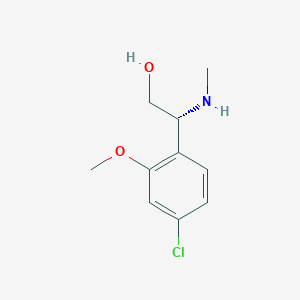 molecular formula C10H14ClNO2 B12966436 (R)-2-(4-Chloro-2-methoxyphenyl)-2-(methylamino)ethanol 