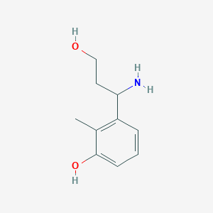 molecular formula C10H15NO2 B12966501 3-(1-Amino-3-hydroxypropyl)-2-methylphenol 