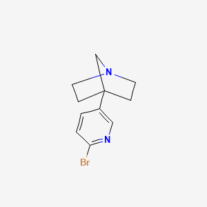 molecular formula C11H13BrN2 B12966553 4-(6-Bromopyridin-3-yl)-1-azabicyclo[2.2.1]heptane 