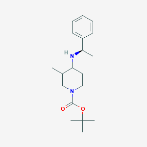 molecular formula C19H30N2O2 B12966564 tert-Butyl 3-methyl-4-(((R)-1-phenylethyl)amino)piperidine-1-carboxylate 