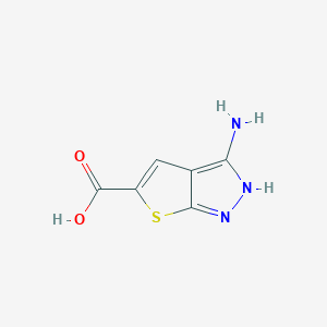 molecular formula C6H5N3O2S B12966599 3-Amino-1H-thieno[2,3-c]pyrazole-5-carboxylic acid 