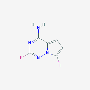 molecular formula C6H4FIN4 B12966604 2-Fluoro-7-iodopyrrolo[2,1-f][1,2,4]triazin-4-amine CAS No. 1770840-44-2