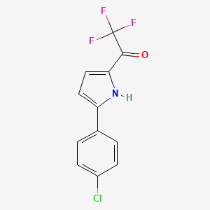 molecular formula C12H7ClF3NO B12966623 1-(5-(4-Chlorophenyl)-1h-pyrrol-2-yl)-2,2,2-trifluoroethan-1-one 