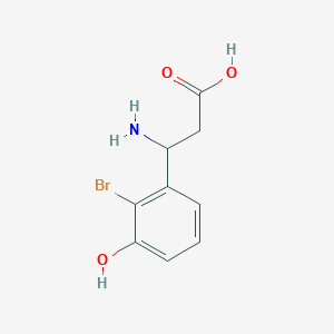 molecular formula C9H10BrNO3 B12966692 3-Amino-3-(2-bromo-3-hydroxyphenyl)propanoic acid 