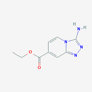 molecular formula C9H10N4O2 B12966695 Ethyl 3-amino-[1,2,4]triazolo[4,3-a]pyridine-7-carboxylate 