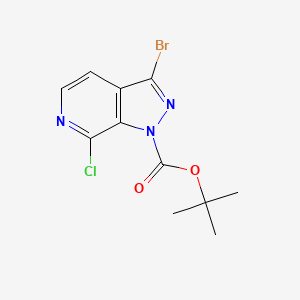 molecular formula C11H11BrClN3O2 B12966742 tert-Butyl 3-bromo-7-chloro-1H-pyrazolo[3,4-c]pyridine-1-carboxylate 