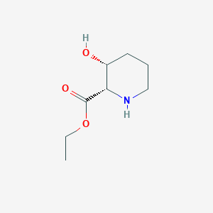 molecular formula C8H15NO3 B12966780 Ethyl (2S,3R)-3-hydroxypiperidine-2-carboxylate 