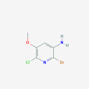 molecular formula C6H6BrClN2O B12966786 2-Bromo-6-chloro-5-methoxypyridin-3-amine 