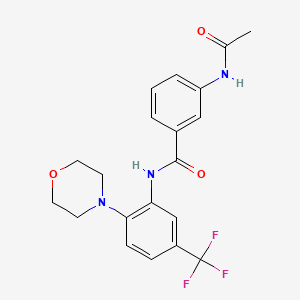 molecular formula C20H20F3N3O3 B12966801 3-Acetamido-N-(2-morpholino-5-(trifluoromethyl)phenyl)benzamide 