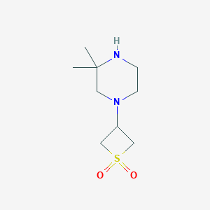 molecular formula C9H18N2O2S B12966862 3-(3,3-Dimethylpiperazin-1-yl)thietane 1,1-dioxide 