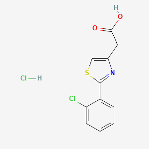 molecular formula C11H9Cl2NO2S B12966870 [2-(2-Chlorophenyl)-1,3-thiazol-4-yl]acetic acid hydrochloride 