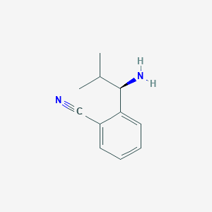 molecular formula C11H14N2 B12966873 (R)-2-(1-Amino-2-methylpropyl)benzonitrile 