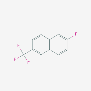 molecular formula C11H6F4 B12966876 2-Fluoro-6-(trifluoromethyl)naphthalene 