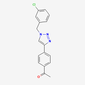 molecular formula C17H14ClN3O B12966934 1-(4-(1-(3-chlorobenzyl)-1H-1,2,3-triazol-4-yl)phenyl)ethan-1-one 