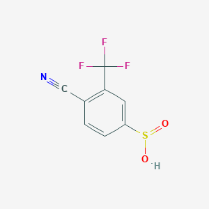 molecular formula C8H4F3NO2S B12966983 4-Cyano-3-(trifluoromethyl)benzenesulfinic acid 