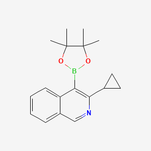 molecular formula C18H22BNO2 B12966985 3-Cyclopropyl-4-(4,4,5,5-tetramethyl-1,3,2-dioxaborolan-2-yl)isoquinoline 