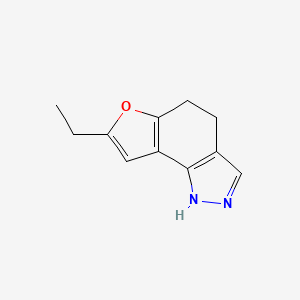 molecular formula C11H12N2O B12967044 7-ethyl-4,5-dihydro-1H-furo[2,3-g]indazole CAS No. 1019332-49-0