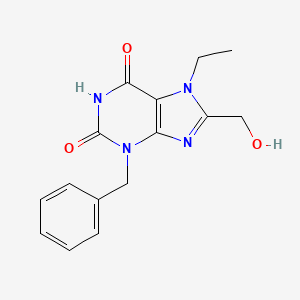 molecular formula C15H16N4O3 B12967058 3-Benzyl-7-ethyl-8-(hydroxymethyl)-3,7-dihydro-1H-purine-2,6-dione 