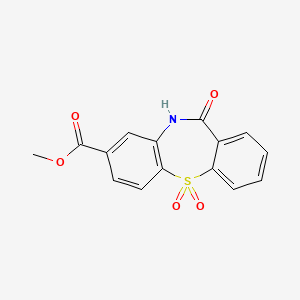 molecular formula C15H11NO5S B12967070 Methyl 11-oxo-10,11-dihydrodibenzo[b,f][1,4]thiazepine-8-carboxylate 5,5-dioxide 