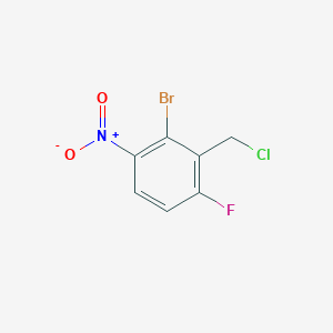 molecular formula C7H4BrClFNO2 B12967092 2-Bromo-3-(chloromethyl)-4-fluoro-1-nitrobenzene 