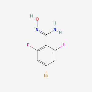 molecular formula C7H5BrFIN2O B12967143 4-Bromo-2-fluoro-N-hydroxy-6-iodobenzimidamide 