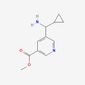 molecular formula C11H14N2O2 B12967147 Methyl 5-(amino(cyclopropyl)methyl)nicotinate 