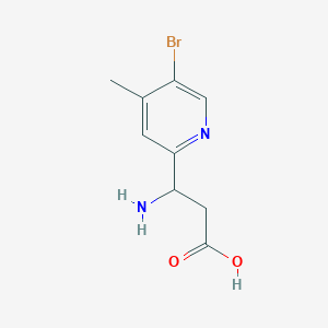 molecular formula C9H11BrN2O2 B12967177 3-Amino-3-(5-bromo-4-methylpyridin-2-yl)propanoic acid 