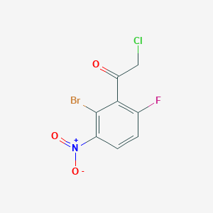 molecular formula C8H4BrClFNO3 B12967196 1-(2-Bromo-6-fluoro-3-nitrophenyl)-2-chloroethan-1-one 