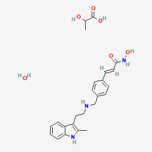 (E)-N-Hydroxy-3-(4-(((2-(2-methyl-1H-indol-3-yl)ethyl)amino)methyl)phenyl)acrylamide 2-hydroxypropanoate hydrate