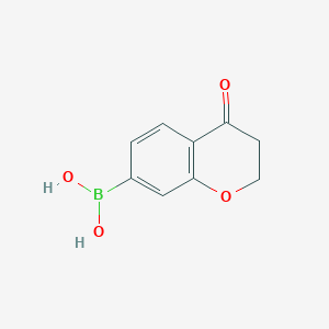 molecular formula C9H9BO4 B12967292 (4-Oxochroman-7-yl)boronic acid 