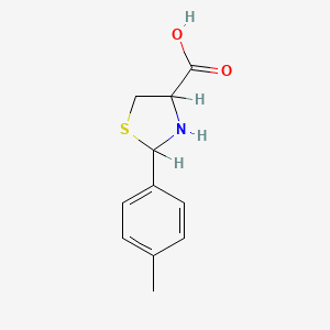 molecular formula C11H13NO2S B1296774 2-(4-Methylphenyl)-1,3-thiazolidine-4-carboxylic acid CAS No. 67189-37-1