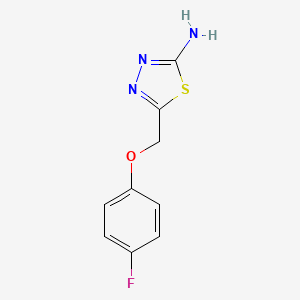 molecular formula C9H8FN3OS B1296812 5-[(4-Fluorophenoxy)methyl]-1,3,4-thiadiazol-2-amine CAS No. 88743-02-6