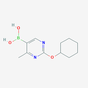 molecular formula C11H17BN2O3 B12968259 (2-(Cyclohexyloxy)-4-methylpyrimidin-5-yl)boronic acid 