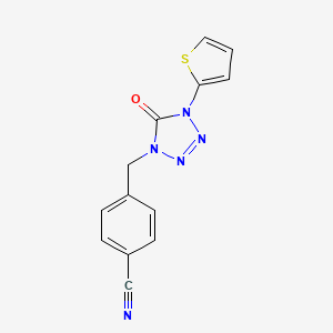 4-((5-Oxo-4-(thiophen-2-yl)-4,5-dihydro-1H-tetrazol-1-yl)methyl)benzonitrile