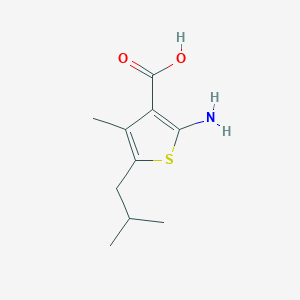 molecular formula C10H15NO2S B12968564 2-Amino-5-isobutyl-4-methylthiophene-3-carboxylic acid 