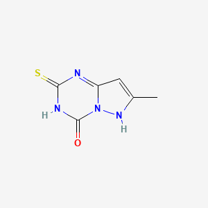 molecular formula C6H6N4OS B12968568 7-Methyl-2-thioxo-2,3-dihydropyrazolo[1,5-A][1,3,5]triazin-4(1H)-one CAS No. 1196157-07-9