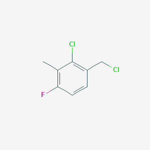 molecular formula C8H7Cl2F B12969309 2-Chloro-1-(chloromethyl)-4-fluoro-3-methylbenzene 