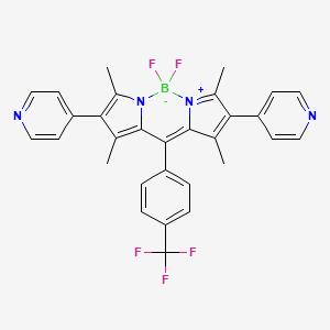 2,2-difluoro-4,6,10,12-tetramethyl-5,11-dipyridin-4-yl-8-[4-(trifluoromethyl)phenyl]-3-aza-1-azonia-2-boranuidatricyclo[7.3.0.03,7]dodeca-1(12),4,6,8,10-pentaene