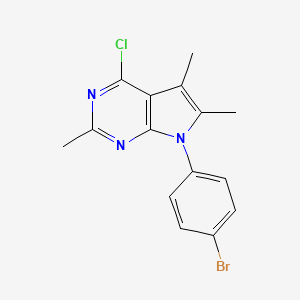 7-(4-Bromophenyl)-4-chloro-2,5,6-trimethyl-7H-pyrrolo[2,3-d]pyrimidine