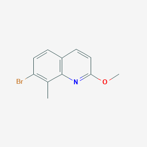 molecular formula C11H10BrNO B12969715 7-Bromo-2-methoxy-8-methylquinoline 