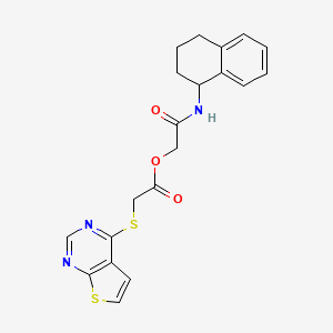 2-Oxo-2-((1,2,3,4-tetrahydronaphthalen-1-yl)amino)ethyl 2-(thieno[2,3-d]pyrimidin-4-ylthio)acetate