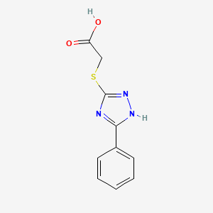 molecular formula C10H9N3O2S B1297055 (5-苯基-4H-[1,2,4]三唑-3-基硫代)-乙酸 CAS No. 58755-01-4