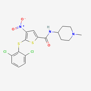 5-((2,6-Dichlorophenyl)thio)-n-(1-methylpiperidin-4-yl)-4-nitrothiophene-2-carboxamide