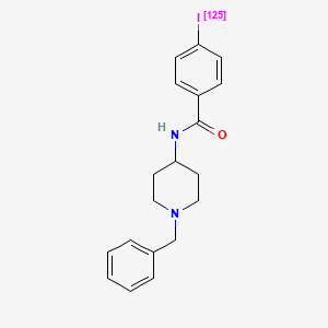 molecular formula C19H21IN2O B12970612 Benzamide, 4-(iodo-125i)-n-[1-(phenylmethyl)-4-piperidinyl]- 