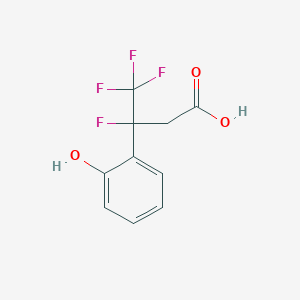 molecular formula C10H8F4O3 B12970651 3,4,4,4-Tetrafluoro-3-(2-hydroxyphenyl)butanoic acid 